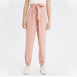 American Eagle Linen Jogger Pants with Paper Bag Waist
